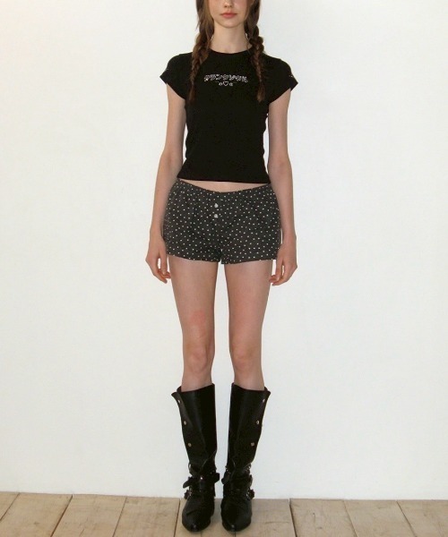 ★CRANK★LETTERING HOTFIX TOP_YELLOW★正規品/韓国直送料込 ☆CRANK☆LETTERING HOTFIX TOP_YELLOW☆正規品/韓国直送料込