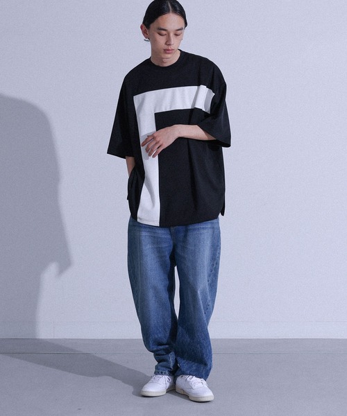 MDR(エムディアール)の「ポンチ配色切替ビッグTシャツ(Tシャツ/カットソー・メンズ・ブラック/オフホワイト・L/M)」の20枚目の写真