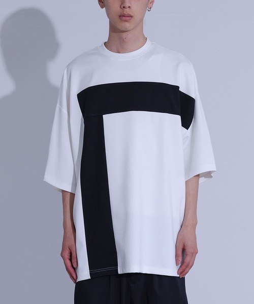 MDR(エムディアール)の「ポンチ配色切替ビッグTシャツ(Tシャツ/カットソー・メンズ・ブラック/オフホワイト・L/M)」の21枚目の写真
