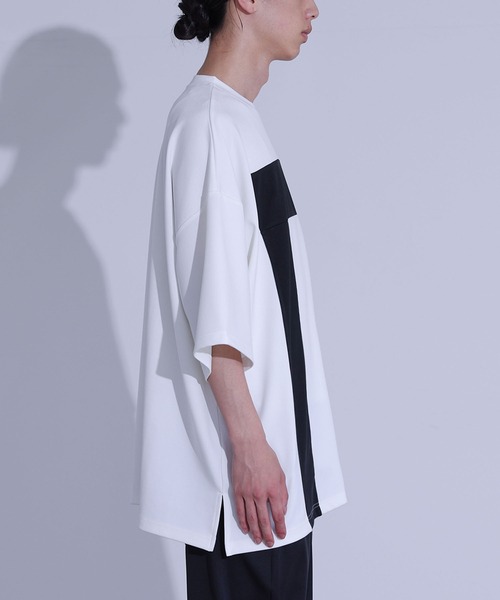 MDR(エムディアール)の「ポンチ配色切替ビッグTシャツ(Tシャツ/カットソー・メンズ・ブラック/オフホワイト・L/M)」の22枚目の写真