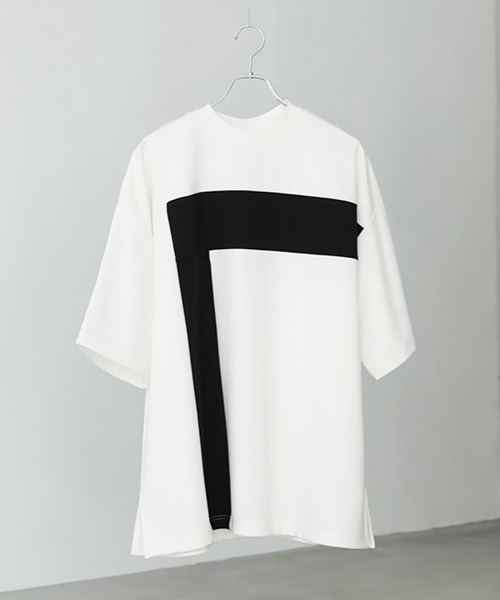 MDR(エムディアール)の「ポンチ配色切替ビッグTシャツ(Tシャツ/カットソー・メンズ・ブラック/オフホワイト・L/M)」の9枚目の写真