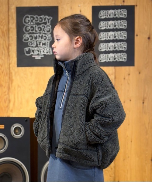 GROOVY COLORS(グルービーカラーズ)の「Boa Jacket(その他アウター・キッズ・ブラウン・135/145)」の2枚目の写真