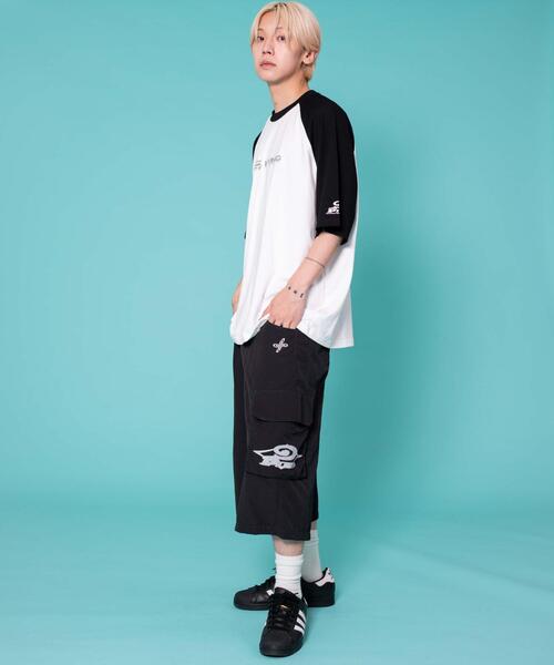 Piko(ピコ)の「∴WEGO/PIKO別注グラフィックカーゴショーツ(カーゴパンツ・メンズ・ブラック/ベージュ・LARGE/MEDIUM)」の14枚目の写真