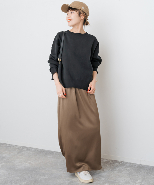Spick & Span（スピックアンドスパン）の「ウォッシャブルPEバルキーヤーンルーズニット（ニット/セーター・レディース・ブラック/ブラウン系その他/ブルー系その他/ベージュ系その他・FREE）」の6枚目の写真