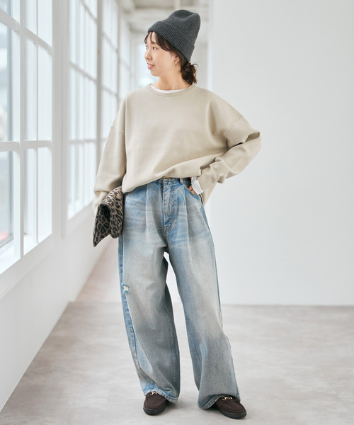 Spick & Span（スピックアンドスパン）の「ウォッシャブルPEバルキーヤーンルーズニット（ニット/セーター・レディース・ブラック/ブラウン系その他/ブルー系その他/ベージュ系その他・FREE）」の8枚目の写真