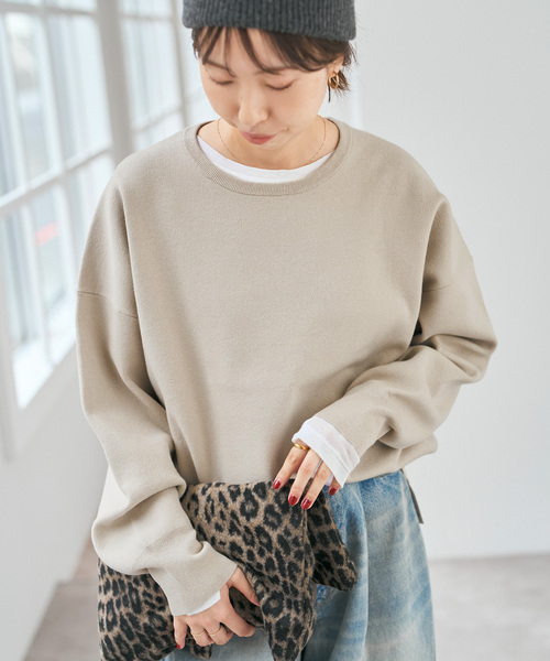 ウォッシャブルPEバルキーヤーンルーズニット（ニット/セーター