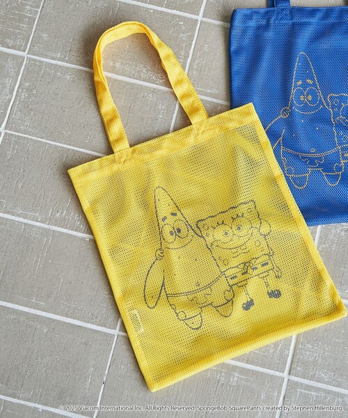 coen（コーエン）の「【SpongeBob / スポンジ・ボブ 別注】メッシュトートバッグ（トートバッグ・レディース・イエロー/コバルトブルー・FREE）」の4枚目の写真