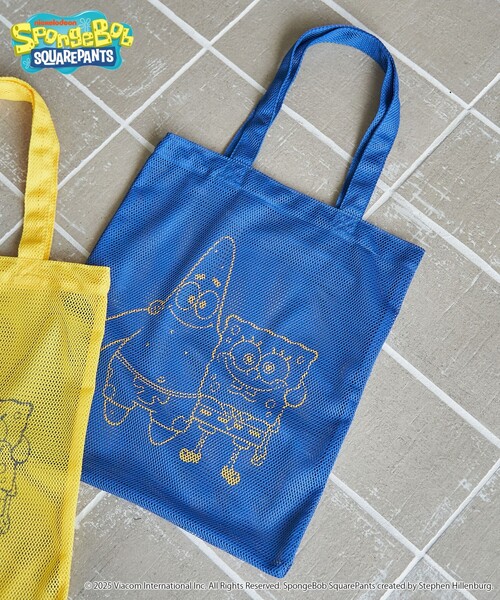 coen（コーエン）の「【SpongeBob / スポンジ・ボブ 別注】メッシュトートバッグ（トートバッグ・レディース・イエロー/コバルトブルー・FREE）」の5枚目の写真