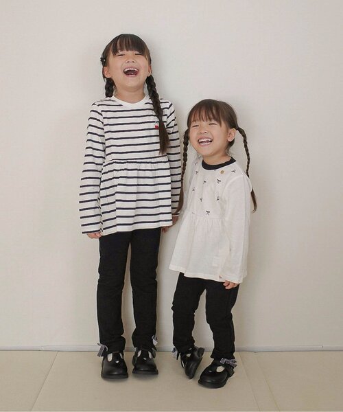 apres les cours(アプレレクール)の「裾リボン/7days Style pants(その他パンツ・キッズ・ネイビー/アイボリー/ブラック・110/100/90/80/130/120)」の5枚目の写真