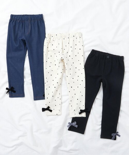 apres les cours(アプレレクール)の「裾リボン/7days Style pants(その他パンツ・キッズ・ネイビー/アイボリー/ブラック・110/100/90/80/130/120)」の12枚目の写真