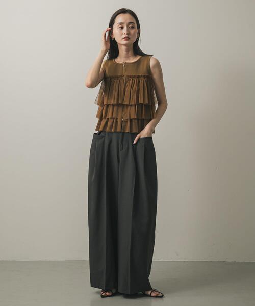 SENSE OF PLACE by URBAN RESEARCH（センスオブプレイスバイアーバンリサーチ）の「タックポケットワイドスラックス（その他パンツ・レディース・チャコールグレー/モカ・SMALL/MEDIUM）」の11枚目の写真