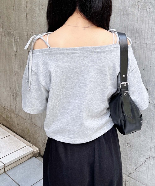 INGNI（イング）の「オフショル肩リボンナンバリングTシャツ（Tシャツ/カットソー・レディース・オフホワイト/グレー/スミクロ/カモフラージュ・M）」の20枚目の写真