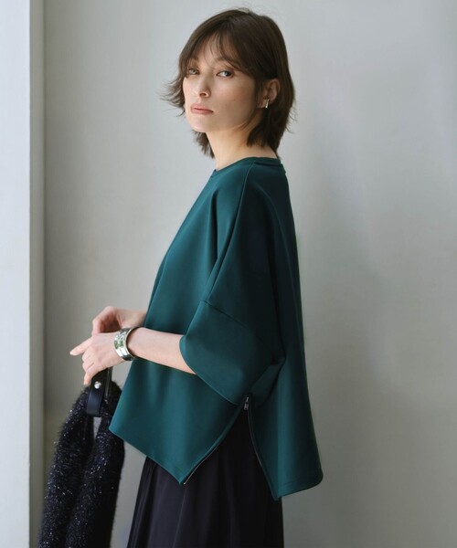 ICB(アイシービー)の「エアーダンボール プルオーバー(Tシャツ/カットソー・レディース・黄土色系/パイングリーン系/ブラック系・SMALL/X-SMALL/MEDIUM)」の3枚目の写真