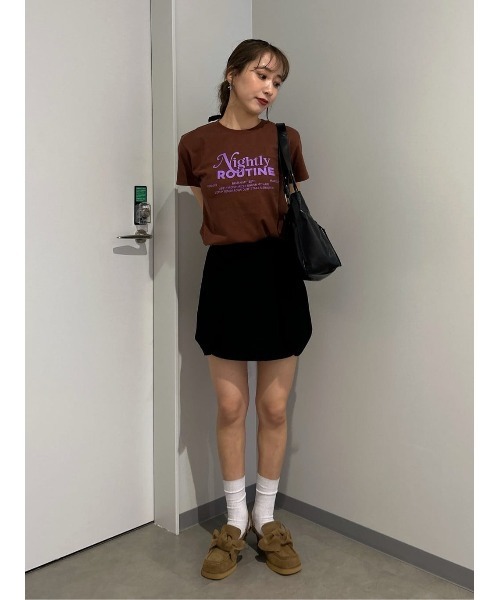 SLY（スライ）の「H/W SIMPLY SKORT ハイウエスト シンプリー スコート 秋服（スカート・レディース・杢グレー/ブラック・0/1/2）」の19枚目の写真