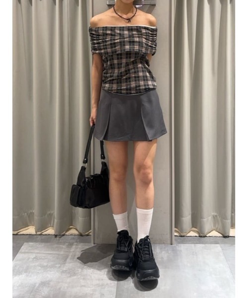SLY（スライ）の「H/W SIMPLY SKORT ハイウエスト シンプリー スコート 秋服（スカート・レディース・杢グレー/ブラック・0/1/2）」の15枚目の写真