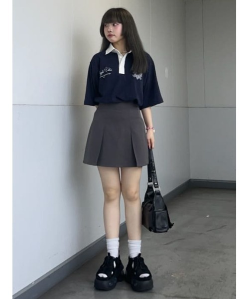 SLY（スライ）の「H/W SIMPLY SKORT ハイウエスト シンプリー スコート 秋服（スカート・レディース・杢グレー/ブラック・0/1/2）」の17枚目の写真