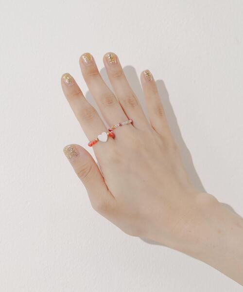 SMELLY（スメリー）の「カラービーズ2セットリング（リング・レディース・ブルー系その他/オレンジ系その他・-）」の3枚目の写真