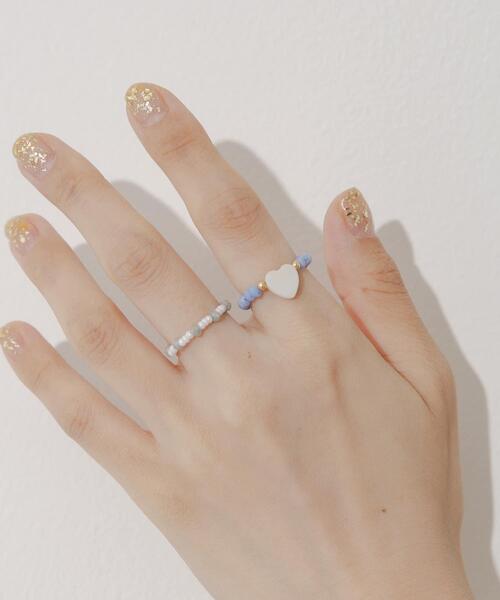 SMELLY（スメリー）の「カラービーズ2セットリング（リング・レディース・ブルー系その他/オレンジ系その他・-）」の8枚目の写真