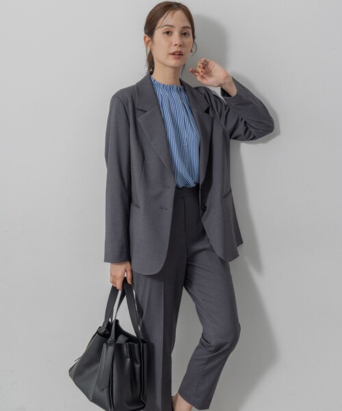 組曲（クミキョク）の「ハンサムツイル ジャケット（テーラードジャケット・レディース・グレー系/ブラック系/ベージュ系・S2）」の18枚目の写真
