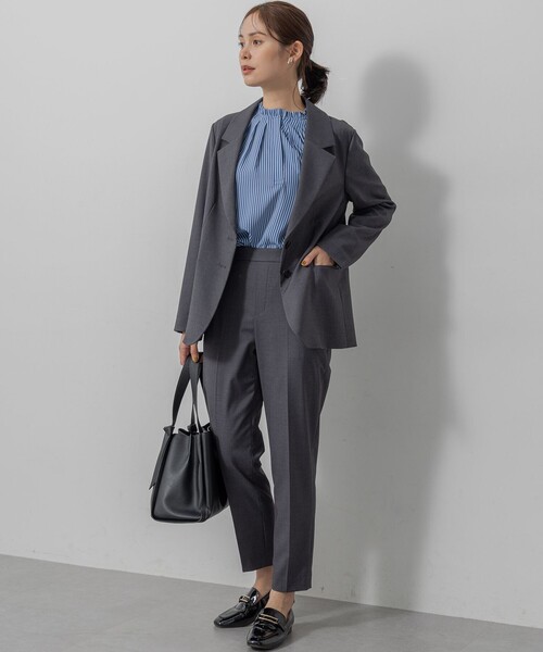 組曲（クミキョク）の「ハンサムツイル ジャケット（テーラードジャケット・レディース・グレー系/ブラック系/ベージュ系・S2）」の16枚目の写真