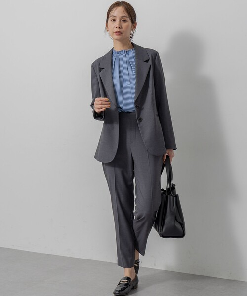 組曲（クミキョク）の「ハンサムツイル ジャケット（テーラードジャケット・レディース・グレー系/ブラック系/ベージュ系・S2）」の15枚目の写真