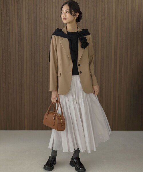 組曲（クミキョク）の「ハンサムツイル ジャケット（テーラードジャケット・レディース・グレー系/ブラック系/ベージュ系・S2）」の11枚目の写真