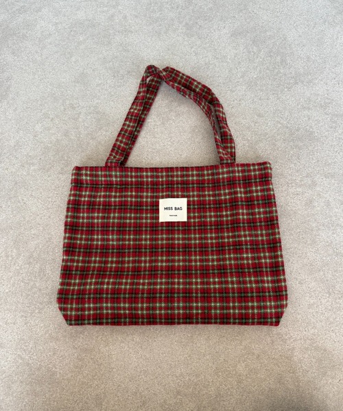 SHEPP(シープ)の「A4サイズ対応/チェックネルトートバッグ(トートバッグ・レディース・レッド/グリーン/ピンク/イエロー/ブルー・F)」の17枚目の写真