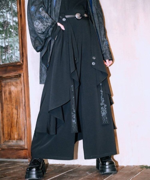 BLACK PEACE NOW * ガウチョ袴パンツ Amazon.co.jp: 袴パンツ ワイドパンツ メンズ レディース