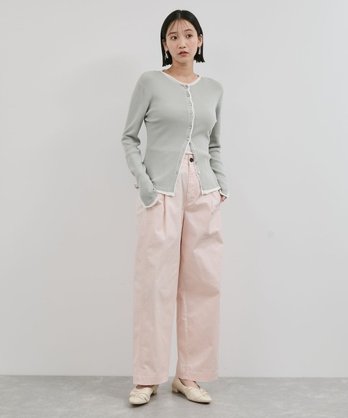 VIS(ビス)の「【WEB/一部店舗限定】配色メローバイカラーカーディガン(カーディガン/ボレロ・レディース・ベージュ/ダークブラウン/ブラック/グレー・FREE)」の17枚目の写真