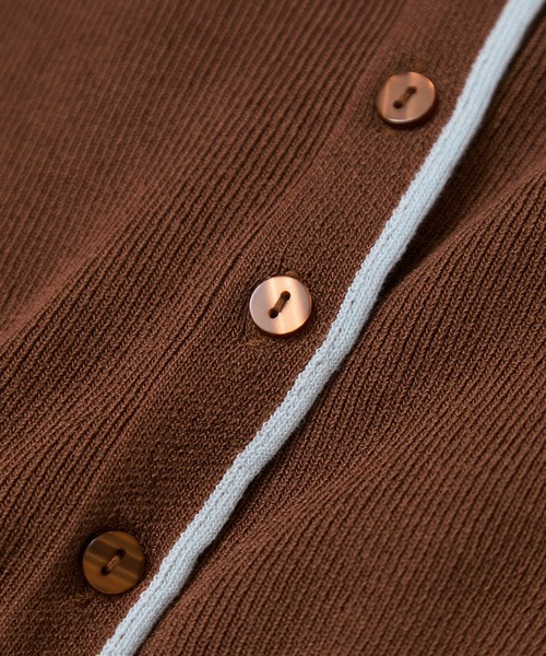 VIS(ビス)の「【WEB/一部店舗限定】配色メローバイカラーカーディガン(カーディガン/ボレロ・レディース・ベージュ/ダークブラウン/ブラック/グレー・FREE)」の11枚目の写真