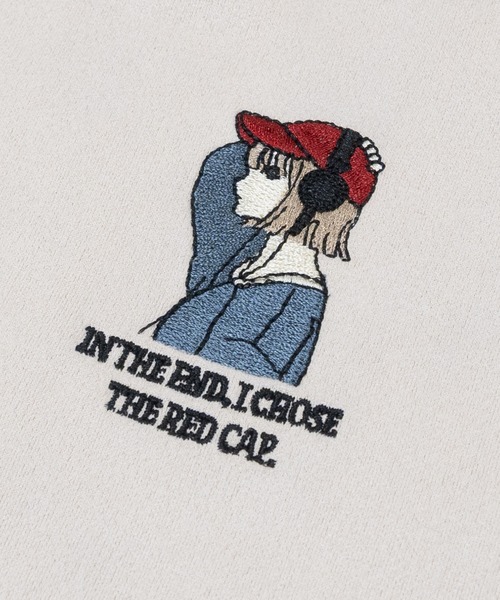 Red Cap Girl（レッドキャプガール）の「【a-r】〔RedCapGirl/レッドキャップガール〕カットスウェード ワンポイント刺繍 フルジップパーカー（パーカー・メンズ・チャコールグレー/アイボリー/ブラウン/ネイビー・MEDIUM/LARGE）」の22枚目の写真