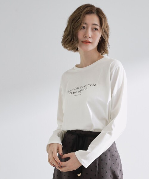 grove(グローブ)の「【UVカット】ロゴアソートベーシックロンT(Tシャツ/カットソー・レディース・ダークグレー/ホワイト系3/ネイビー系/オフホワイト・02/03/01/04/05)」の9枚目の写真