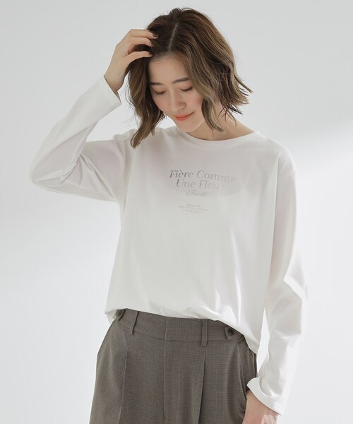 grove(グローブ)の「【UVカット】ロゴアソートベーシックロンT(Tシャツ/カットソー・レディース・ダークグレー/ホワイト系3/ネイビー系/オフホワイト・02/03/01/04/05)」の17枚目の写真