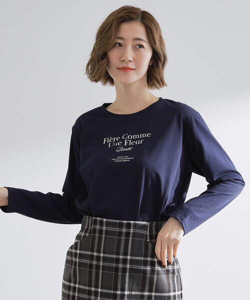 grove(グローブ)の「【UVカット】ロゴアソートベーシックロンT(Tシャツ/カットソー・レディース・ダークグレー/ホワイト系3/ネイビー系/オフホワイト・02/03/01/04/05)」の21枚目の写真