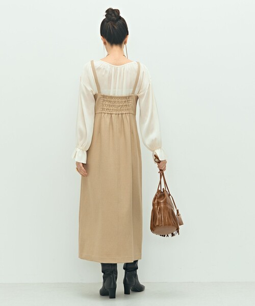 ノーリーズ（NOLLEY’S）/ウォッシャブルウール調ストレッチキャミワンピース セール】ウォッシャブルウール調ストレッチキャミワンピース