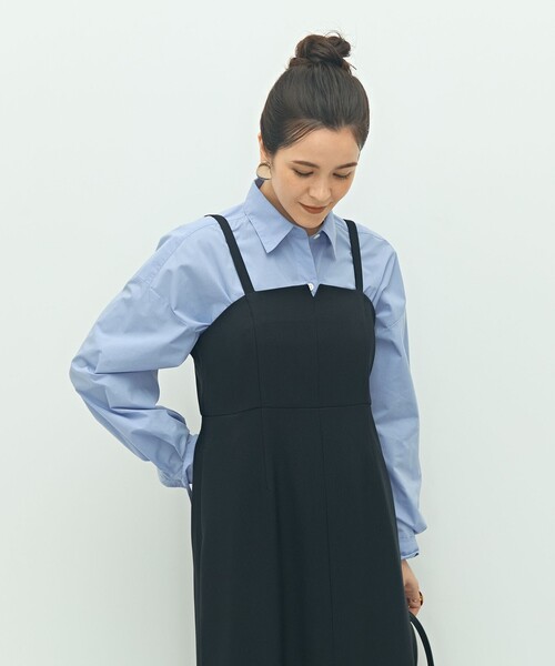 セール】ウォッシャブルウール調ストレッチキャミワンピース