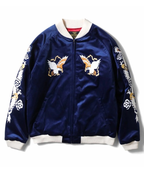 ⚠️24時間セールHOUSTON スカジャン ALASKA スーベニアジャケット HOUSTON ヒューストン スカジャン ベロア アラスカ刺繍 長袖