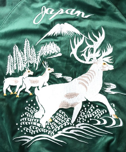 HOUSTON（ヒューストン）の「HOUSTON ヒューストン VELVETEEN ALASKA SOUVENIR JACKET 別珍 アラスカ スーベニアジャケット/スカジャン（ブルゾン・メンズ・ネイビー系/ブラック系/オレンジ/マルーン/ネイビー/ネイビー系1/グリーン/ブラック系1/ブラック・L/M/XXL/XL）」の11枚目の写真