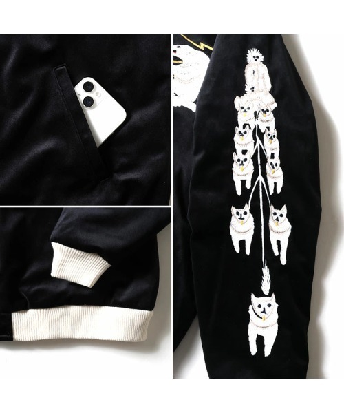 HOUSTON（ヒューストン）の「HOUSTON ヒューストン VELVETEEN ALASKA SOUVENIR JACKET 別珍 アラスカ スーベニアジャケット/スカジャン（ブルゾン・メンズ・ネイビー系/ブラック系/オレンジ/マルーン/ネイビー/ネイビー系1/グリーン/ブラック系1/ブラック・L/M/XXL/XL）」の20枚目の写真