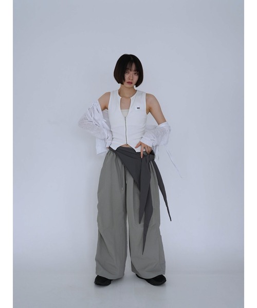 Uenui(ウニュイ)の「ultra wide drawstring pants(その他パンツ・レディース・グレー/ブラック・FREE)」の20枚目の写真