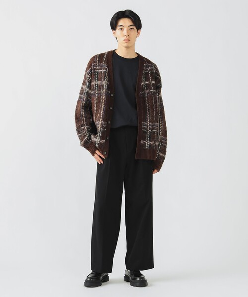 BEAMS HEART（ビームスハート）の「【ユニセックス】シャギータッチ Vネックカーディガン（カーディガン/ボレロ・メンズ・ブルー/ブラウン・LARGE/MEDIUM/SMALL）」の4枚目の写真