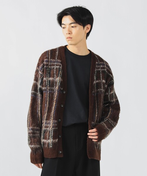 BEAMS HEART（ビームスハート）の「【ユニセックス】シャギータッチ Vネックカーディガン（カーディガン/ボレロ・メンズ・ブルー/ブラウン・LARGE/MEDIUM/SMALL）」の5枚目の写真