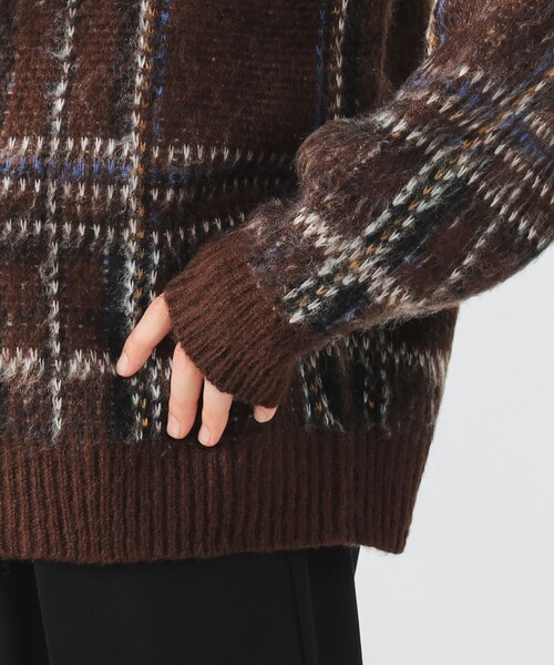 BEAMS HEART（ビームスハート）の「【ユニセックス】シャギータッチ Vネックカーディガン（カーディガン/ボレロ・メンズ・ブルー/ブラウン・LARGE/MEDIUM/SMALL）」の14枚目の写真