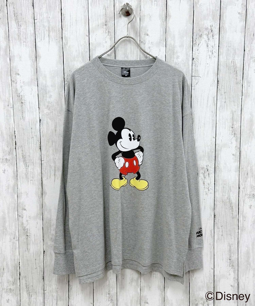 Disney（ディズニー）の「メンズ MICKEY MOUSE ミッキー オーバーサイズ ロンT（Tシャツ/カットソー・メンズ・グレー系その他/オフホワイト/杢グレー/チャコールグレー/ダークグリーン/ホワイト系その他2/ホワイト系その他/ベージュ系その他/ホワイト系その他3/オレンジ/ベージュ/ネイビー/グレー系その他2/グレー系その他3/グリーン系その他/グレー系その他4・M/L/XL）」の7枚目の写真