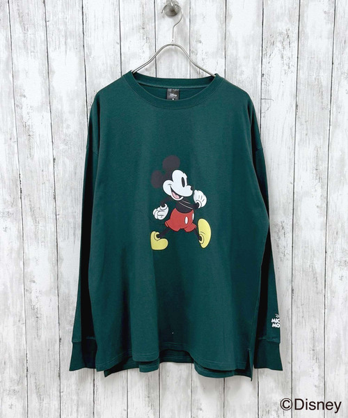 Disney（ディズニー）の「メンズ MICKEY MOUSE ミッキー オーバーサイズ ロンT（Tシャツ/カットソー・メンズ・グレー系その他/オフホワイト/杢グレー/チャコールグレー/ダークグリーン/ホワイト系その他2/ホワイト系その他/ベージュ系その他/ホワイト系その他3/オレンジ/ベージュ/ネイビー/グレー系その他2/グレー系その他3/グリーン系その他/グレー系その他4・M/L/XL）」の14枚目の写真