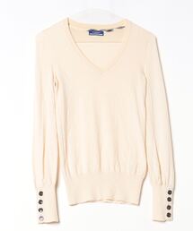 BURBERRY BLUE LABEL ビッグロゴ Vネック ニット セーター ブランド古着】BURBERRY BLUE LABEL｜バーバリーブルーレーベル