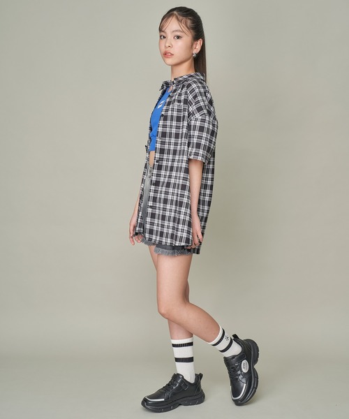 SISTER JENNI(SISTER JENNI)の「3wayBIGチェックシャツ(シャツ/ブラウス・キッズ・ベージュ/ブラック・150cm/140cm/160cm/130cm)」の22枚目の写真