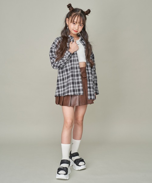 SISTER JENNI(SISTER JENNI)の「3wayBIGチェックシャツ(シャツ/ブラウス・キッズ・ベージュ/ブラック・150cm/140cm/160cm/130cm)」の16枚目の写真