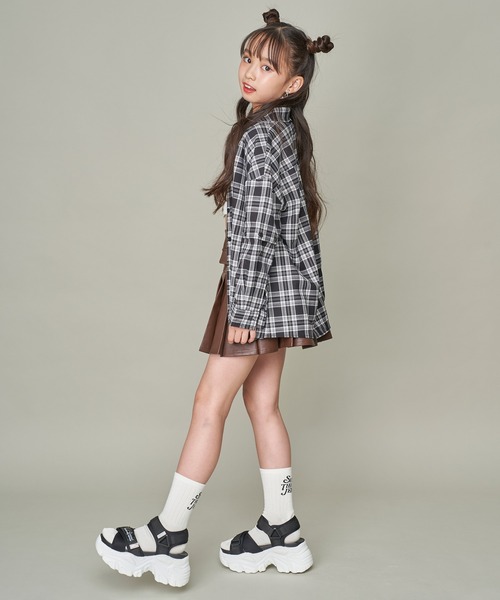 SISTER JENNI(SISTER JENNI)の「3wayBIGチェックシャツ(シャツ/ブラウス・キッズ・ベージュ/ブラック・150cm/140cm/160cm/130cm)」の17枚目の写真