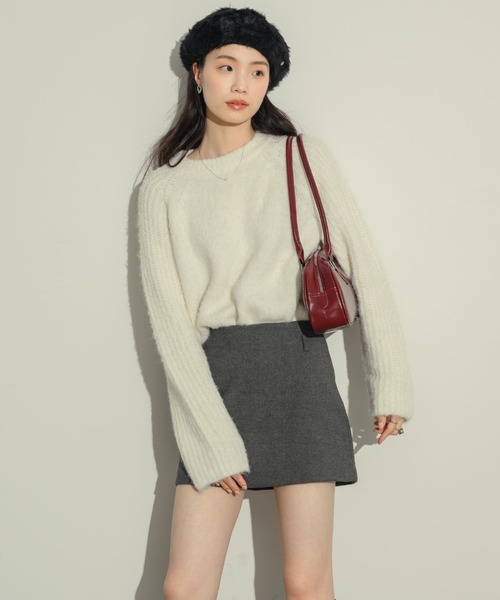 NEUNA（ヌナ）の「セミフレアミニスカパン（スカート・レディース・グレー/ブラック/アイボリー・FREE/LARGE）」の8枚目の写真